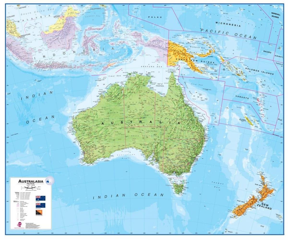 Kartta australia ja uusi - seelanti- Australia-uusi-seelanti kartta ( Australia ja Uusi - Seelanti- Oseanian)