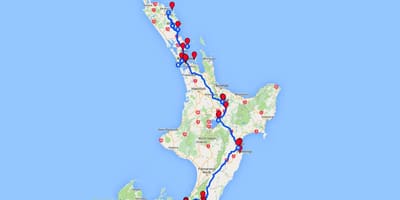 Ajo-kartta north island uusi-seelanti