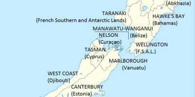 Uusi-Seelanti kartta - Kartat Uusi-Seelanti (Australia ja Uusi - Seelanti-  Oseanian)
