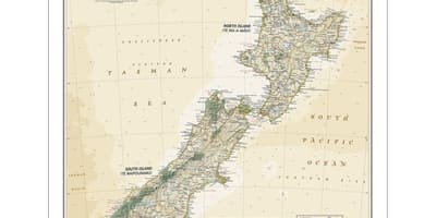 National geographic uusi-seelanti kartta