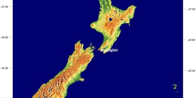 Uusi-seelanti maasto kartta