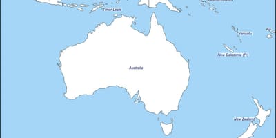 Kartan ääriviivat australia ja uusi-seelanti
