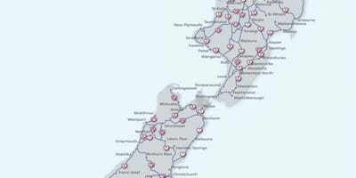 Kartta uusi-seelanti valtatie